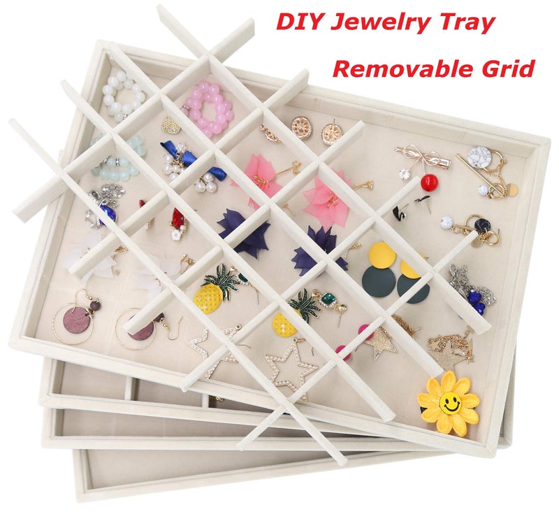 Stratalife Jewelry Tray Stackable Earrings Tray Jewelry Organizer Jewelry Drawer Storage for Earrings Showcase Display Drawer Inserts (30 Grid) - Image 3